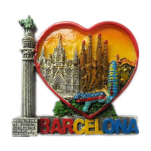 Barcelona Spain Fridge Magnet 3D Resin