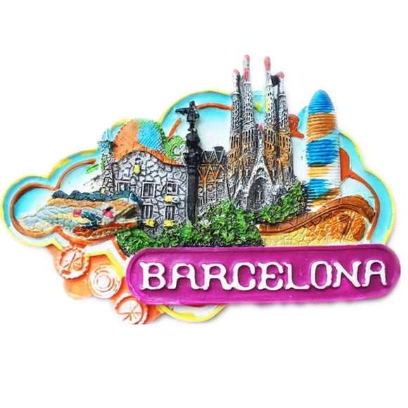 Barcelona Spain Fridge Magnet 3D Resin