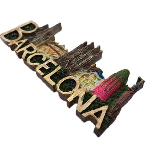 Barcelona Spain Fridge Magnet 3D Resin