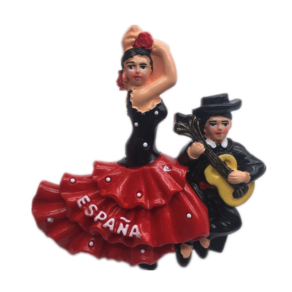 Flamenco Dancing Barcelona Spain Fridge Magnet 3D Resin