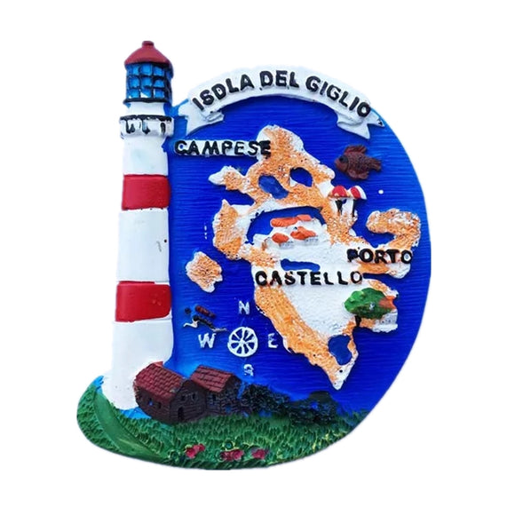 Giglio Island Lighthouse Italy Fridge Magnet 3D Resin