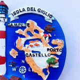 Giglio Island Lighthouse Italy Fridge Magnet 3D Resin