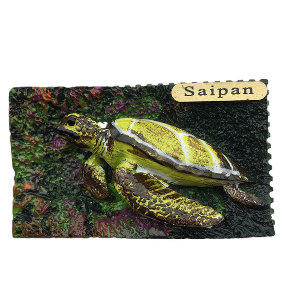 Saipan Turtle USA America Fridge Magnet 3D Resin