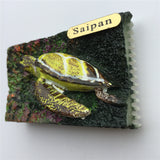 Saipan Turtle USA America Fridge Magnet 3D Resin