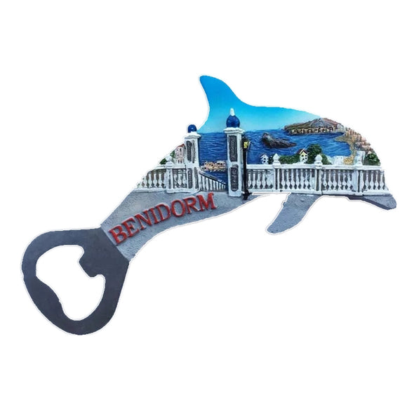 Old Town Benidorm Spain Fridge Magnet Bottle Opener 3D Resin