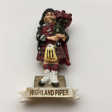 Highland Piper England UK Fridge Magnet 3D Resin