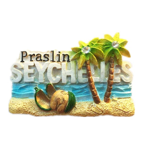 Praslin Seychelles Fridge Magnet 3D Resin