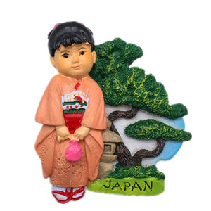 Kimono Girl Japan Fridge Magnet 3D Resin