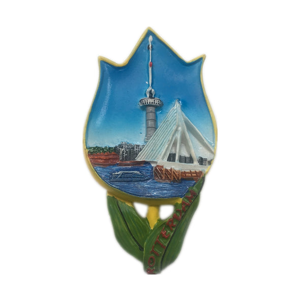 Erasmus Bridge Rotterdam Holland Netherlands Fridge Magnet 3D Resin