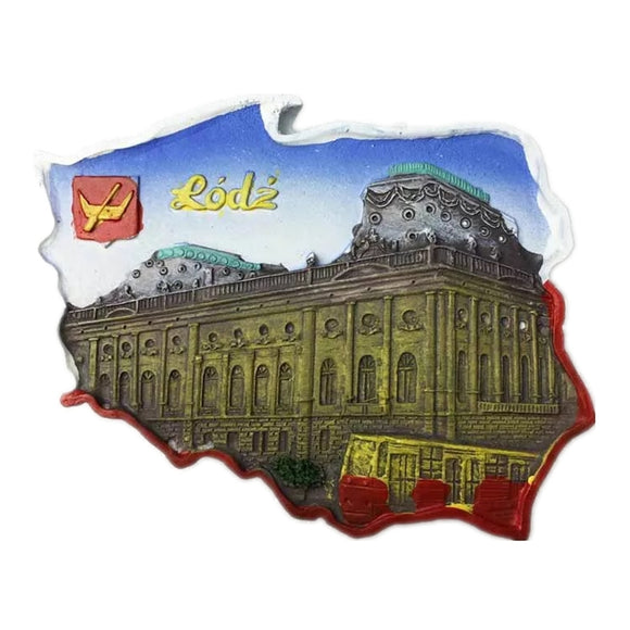 Lodz Poland Fridge Magnet 3D Resin