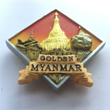 Yangon Golden Myanmar Fridge Magnet 3D Resin