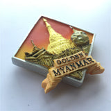 Yangon Golden Myanmar Fridge Magnet 3D Resin