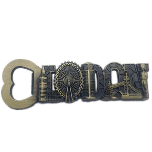 London England UK Fridge Magnet Bottle Opener Metal Craft