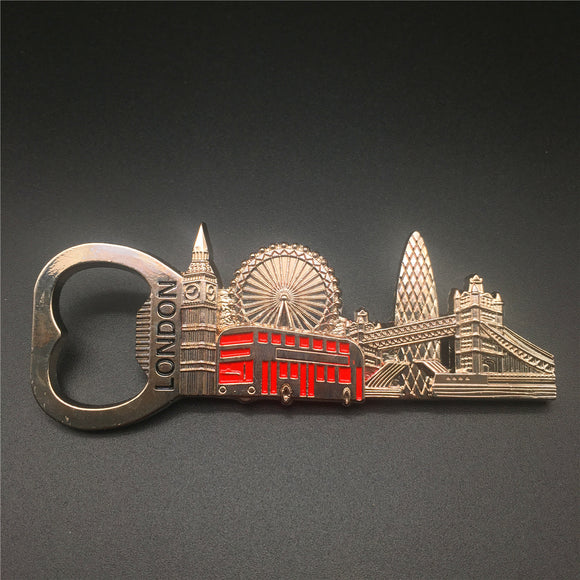 London England UK Fridge Magnet Bottle Opener Metal Craft