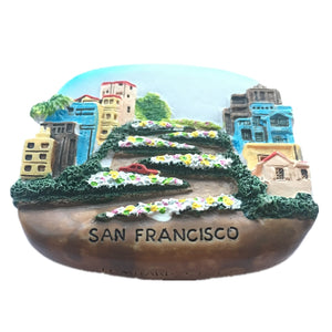 Lombard Street San Francisco USA America Fridge Magnet 3D Resin