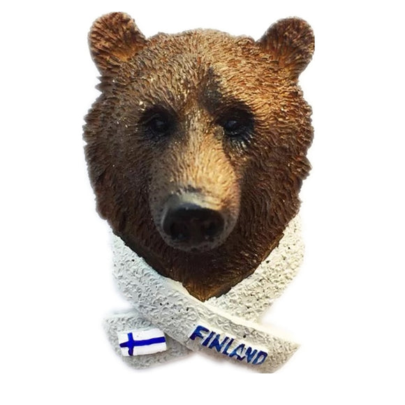 Bear Finland Fridge Magnet 3D Resin