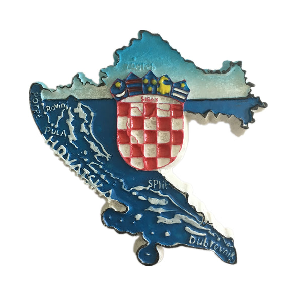 Map Croatia Fridge Magnet 3D Resin