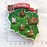 Map Poland Fridge Magnet 3D Resin