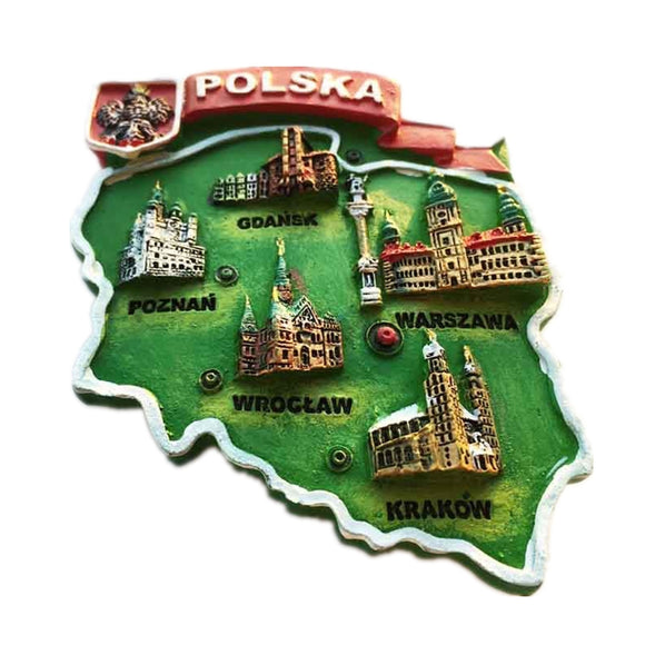 Map Poland Fridge Magnet 3D Resin