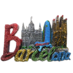 Barcelona Spain Fridge Magnet 3D Resin