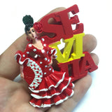 Sevilla Dancing Girl Spain Fridge Magnet 3D Resin