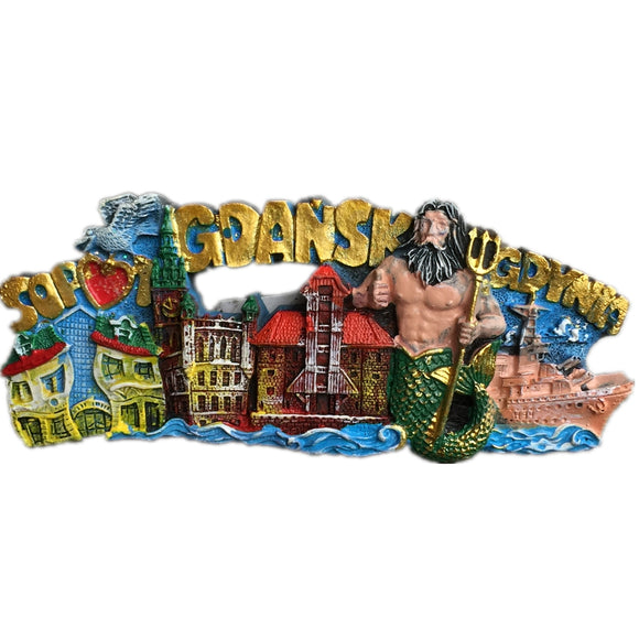 Dansk Gdynia Poland Fridge Magnet 3D Resin