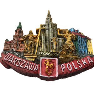 Warsaw Poland Fridge Magnet 3D Resin