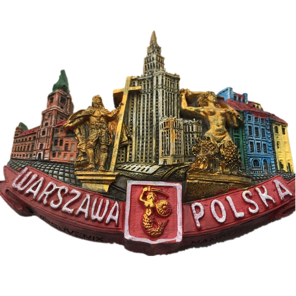 Warsaw Poland Fridge Magnet 3D Resin