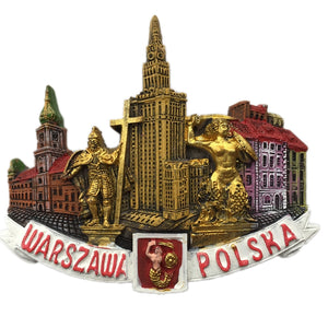 Warsaw Poland Fridge Magnet 3D Resin