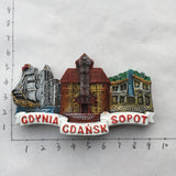 Gdansk Sopot Gdynia Poland Fridge Magnet 3D Resin