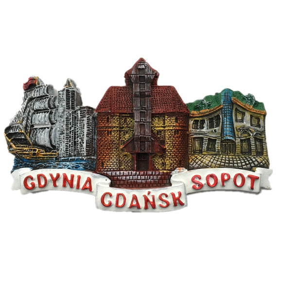 Gdansk Sopot Gdynia Poland Fridge Magnet 3D Resin