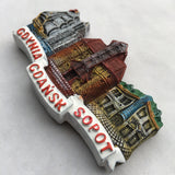 Gdansk Sopot Gdynia Poland Fridge Magnet 3D Resin