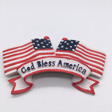 Flag God Bless USA America Fridge Magnet 3D Resin