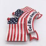 Flag God Bless USA America Fridge Magnet 3D Resin