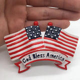 Flag God Bless USA America Fridge Magnet 3D Resin