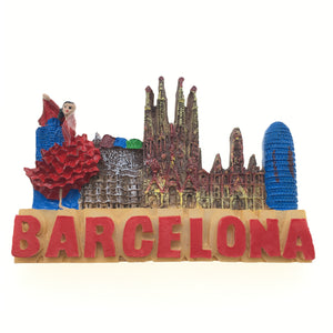 Barcelona Spain Fridge Magnet 3D Resin