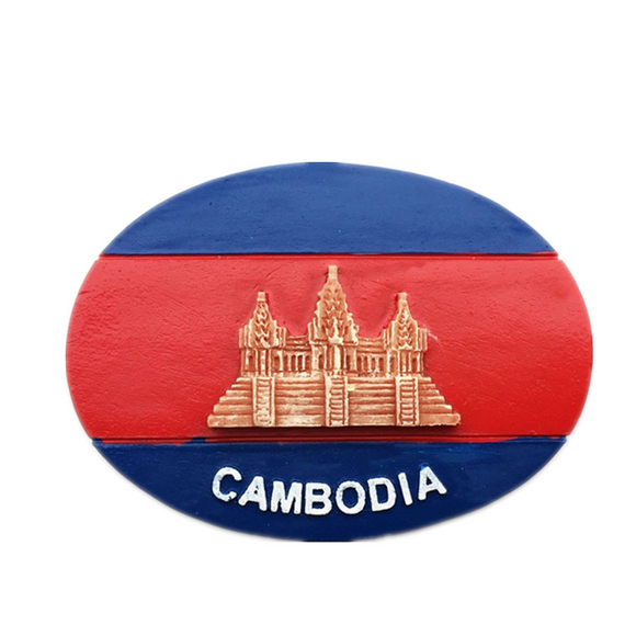 Flag Phnom Penh Cambodia Fridge Magnet 3D Resin