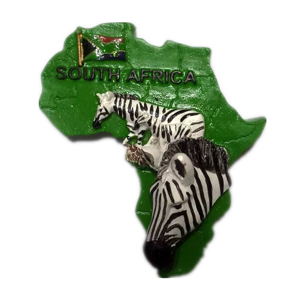 Zebra South Africa Fridge Magnet 3D Resin