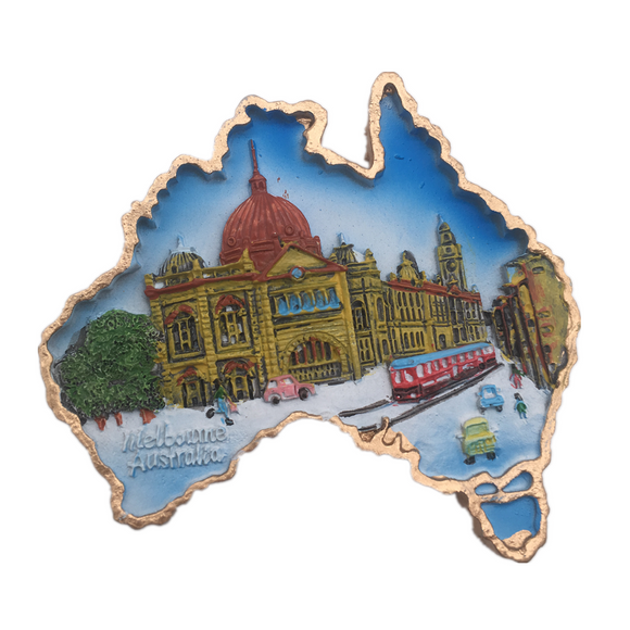 Melbourne Australia Fridge Magnet 3D Resin