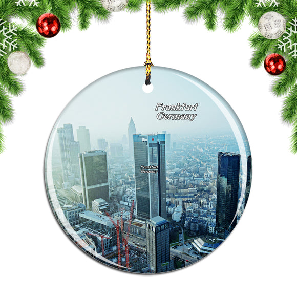 Germany Main Tower Frankfurt Christmas Ornament