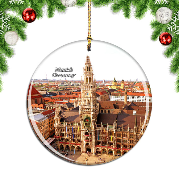 Germany Marienplatz New Town Hall Munich Christmas Ornament