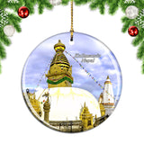 Swayambhunath Temple Kathmandu Nepal Christmas Ornament