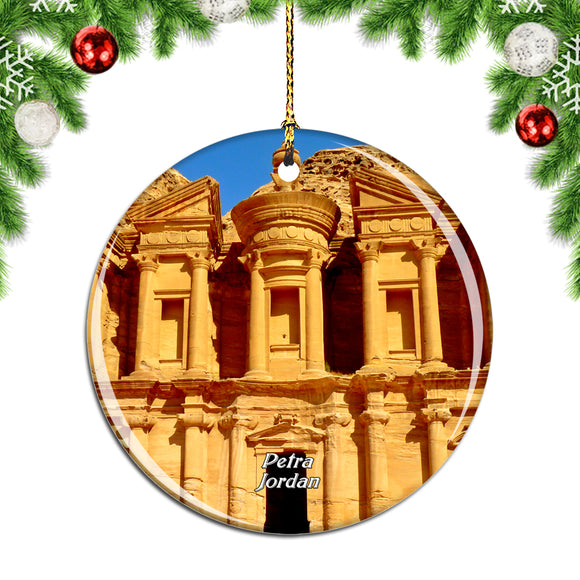 Monastery Petra Jordan Christmas Ornament