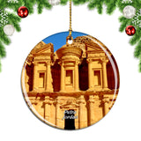 Monastery Petra Jordan Christmas Ornament