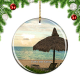 Grace Bay Beach Turks and Caicos Christmas Ornament