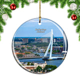 Holland Erasmus Bridge Rotterdam Christmas Ornament