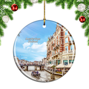 Holland Jordaan Canal Amsterdam Christmas Ornament