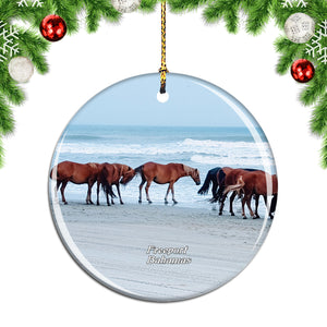 Horse Beach Freeport Bahamas Christmas Ornament