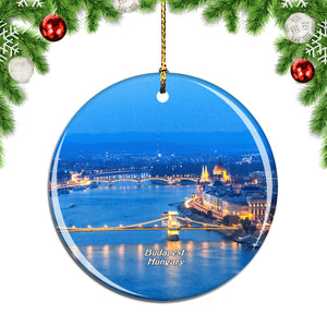 Hungary Danube River Budapest Christmas Ornament