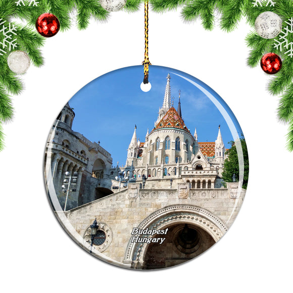 Hungary Fisherman's Bastion Budapest Christmas Ornament